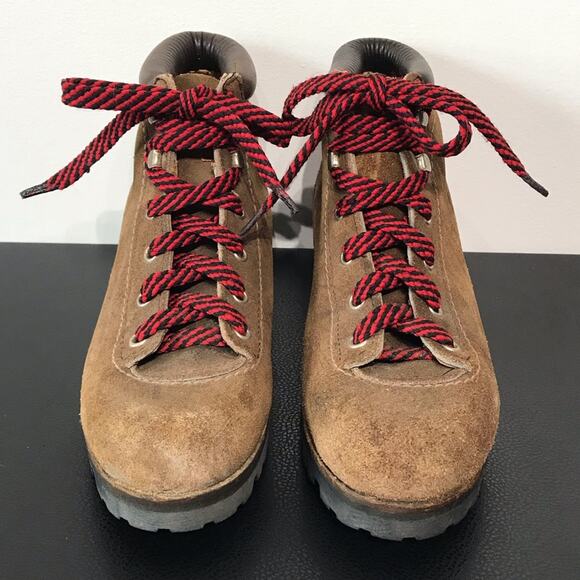 Vintage Vasque Red Lace Up Hiking Boots Suede Leather Mountaineering USA Shoes 6 - Picture 5 of 16